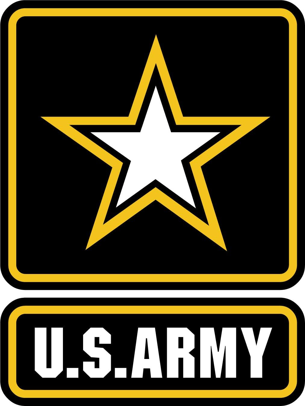 US Army Decal Sticker - 5" x 6.5" - Automotive Quality Printed Vinyl - Medium