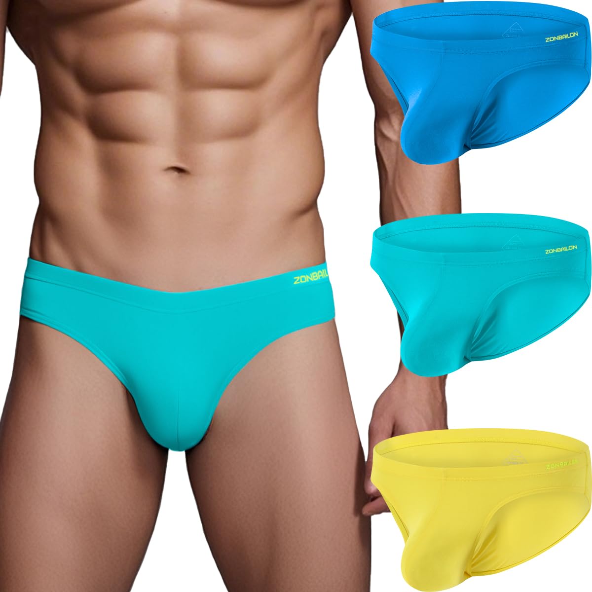 ZAIGELUO Herren Slips Unterhosen Männer Bambus Unterwäsche Underwear Nahtlose Weiche Low Rise Mens Briefs Underpants