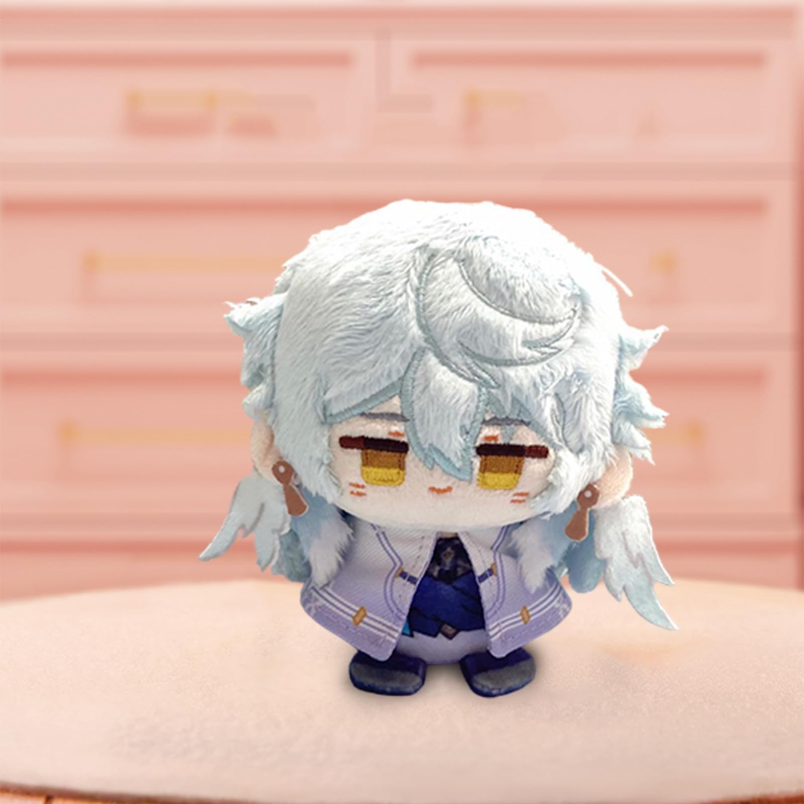 CALEMBOU Anime Plush Keychain, 4" Cute Chibi Plush Figure Key chain Pendant for Backpack, Kafka Herta Plush for HSR Fans, Sunday, One Size