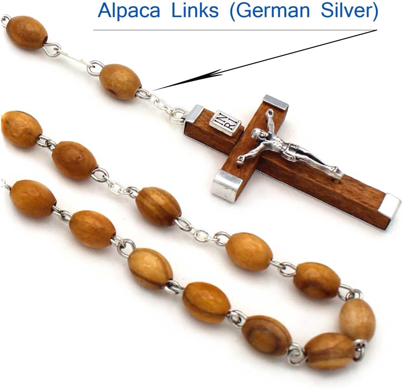 Rosary Olive Wood Beads St. Michael Medal - Image 6