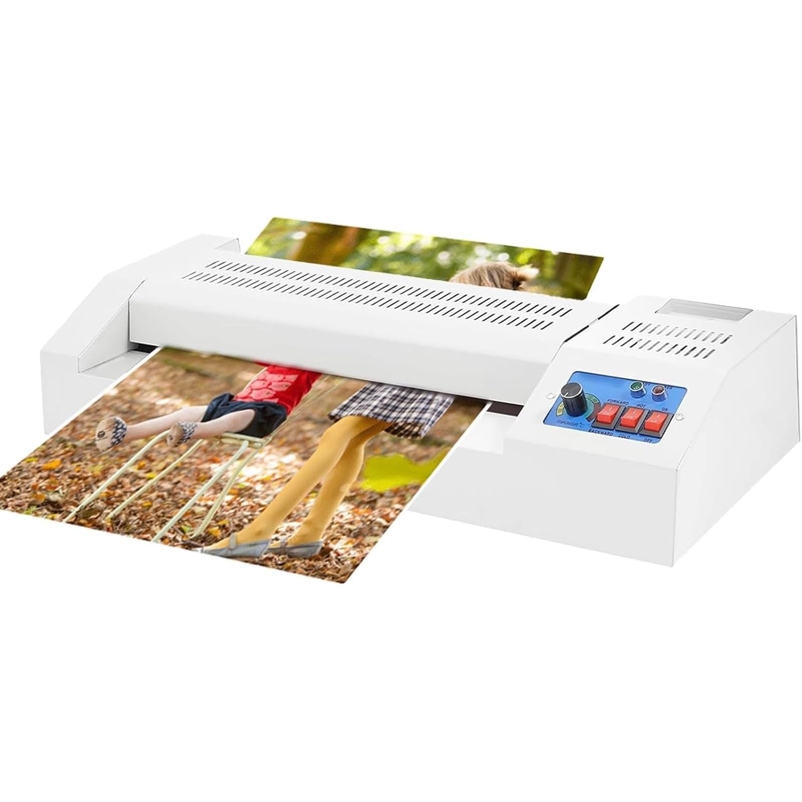 Macchina for laminazione a rulli caldi e freddi da 600 W,plastificatrice termica automatica A3/A4,plastificatrice a rulli termici da 320 mm con temperatura regolabile da 100 a 200 °C,uso commerciale