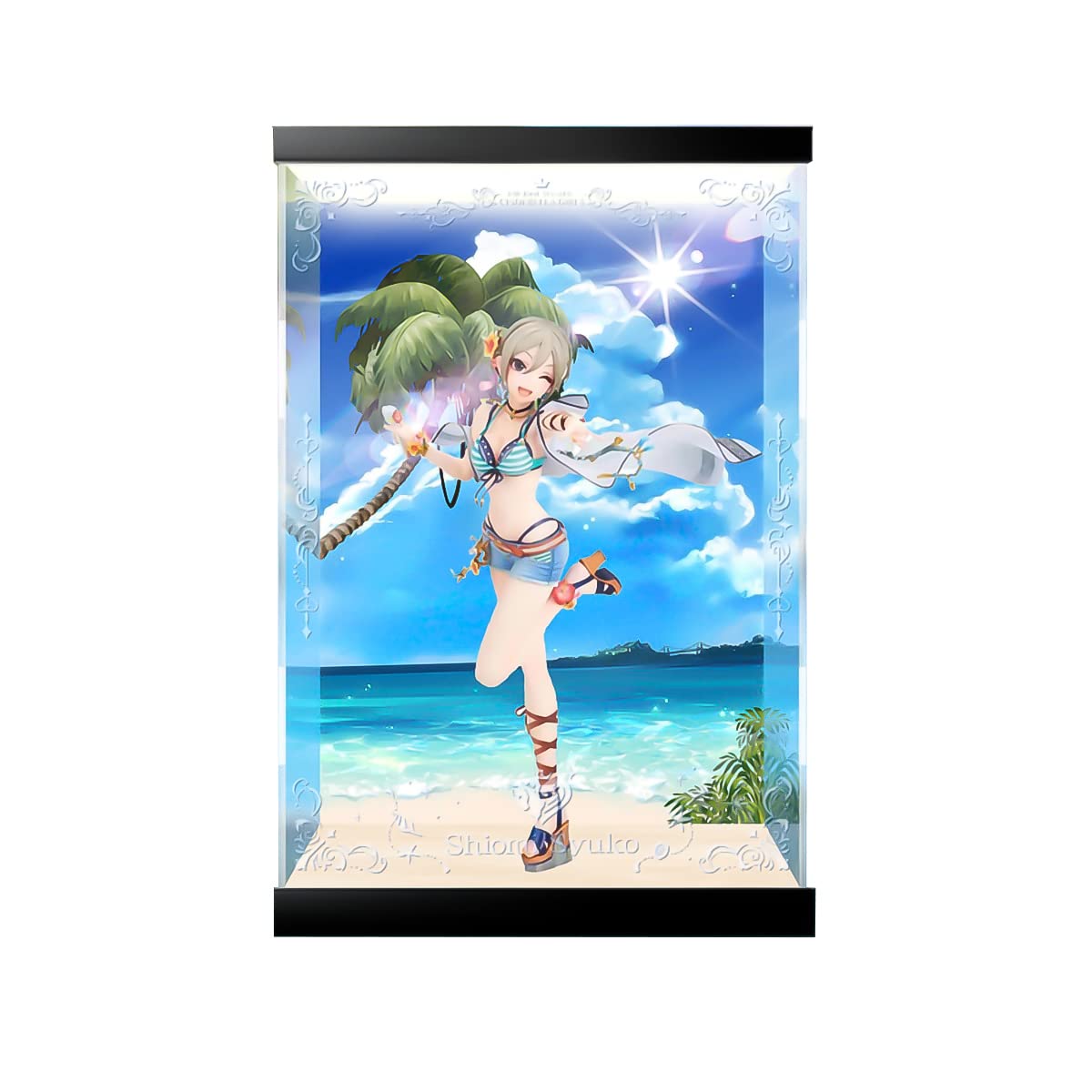 LED照明 フィギュアケース 展示ケース アイドルマスター シンデレラガールズ 塩見周子 ブルー・ホライゾンVer. 1/7スケール ☆専用☆  アクリル コレクション ディスプレイ ショーケース(Size:上下の照明)