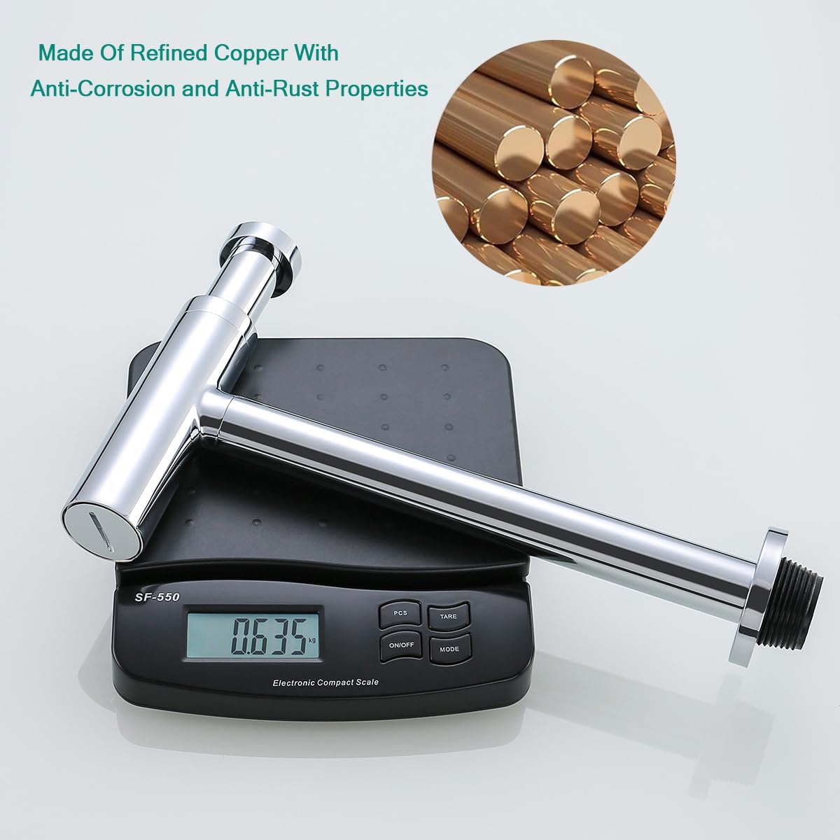 Chrome Bottle P Trap Classical Round Sink Bathroom Waste Pipe 1 1/4 inch Slip Inlet Drain Tube Kit Adjustable Height Bathroom Basin Sink Waste Drain Kit