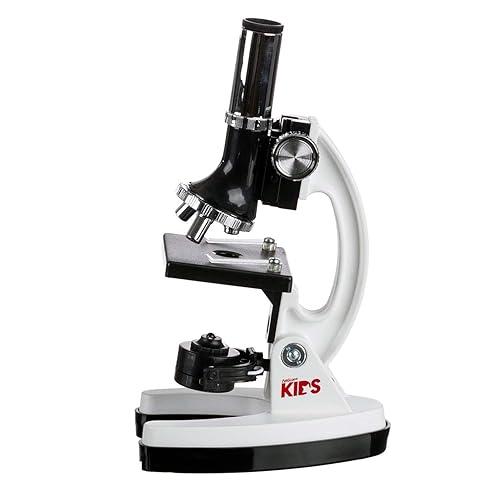 Miniatura 3 de Amscope M30-ABS-KT1-W microscopio educativo para niños base y brazo de metal objetivos de 120X 240X 300X 480X 600X 1200X 48 piezas Black, White