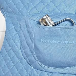 KITCHENAID Fitted Tilt-Head Solid Stand Mixer Cover with Storage Pocket, Quilted 100% Cotton, Blue Velvet, 14.4"x18"x10" KITCHENAID Fitted Tilt Head Solid Stand Mixer Cover with Storage Pocket Quilted 100 Cotton Blue Velvet 144x18x10