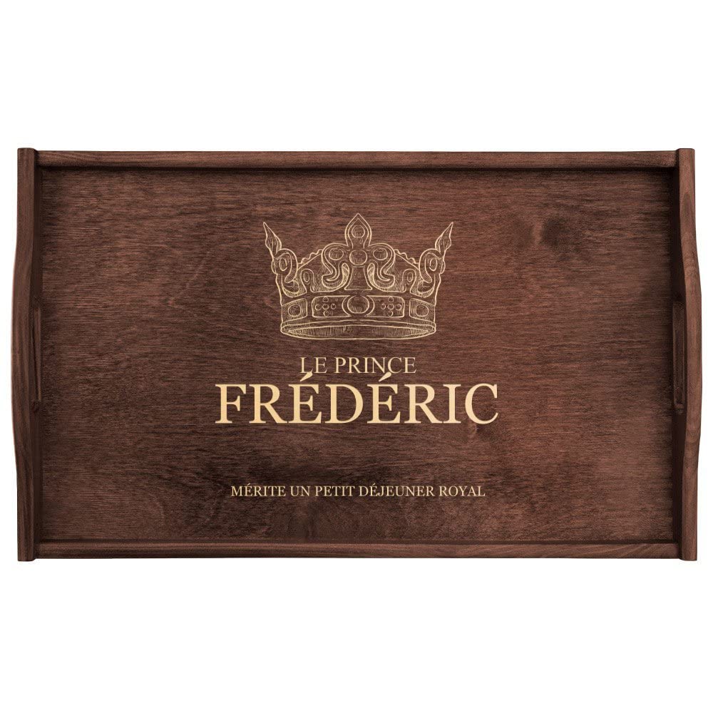 Maverton Table Pliante personnalisée de lit - Tablette au Petit déjeuner - Table en Bois de pin pour Lui - Cadeau d’Anniversaire pour Homme - Support d’Ordinateur - Prince