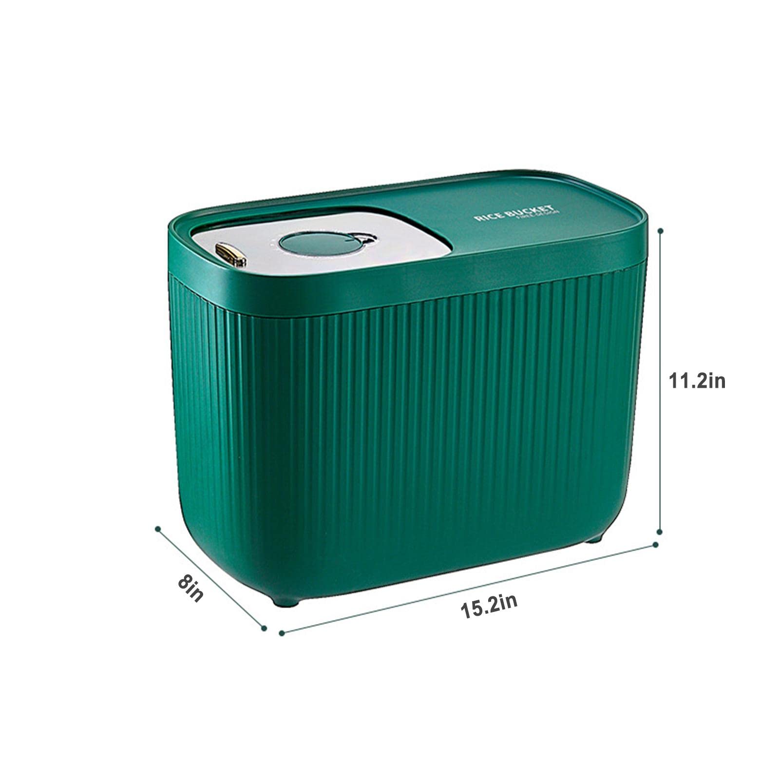 Contenedor de arroz dispensador de cereales, contenedor de alimentación de 15 kg, contenedor de alimentos secos, cubo de arroz sellado, apto para almacenar alimentos para gatos, comida