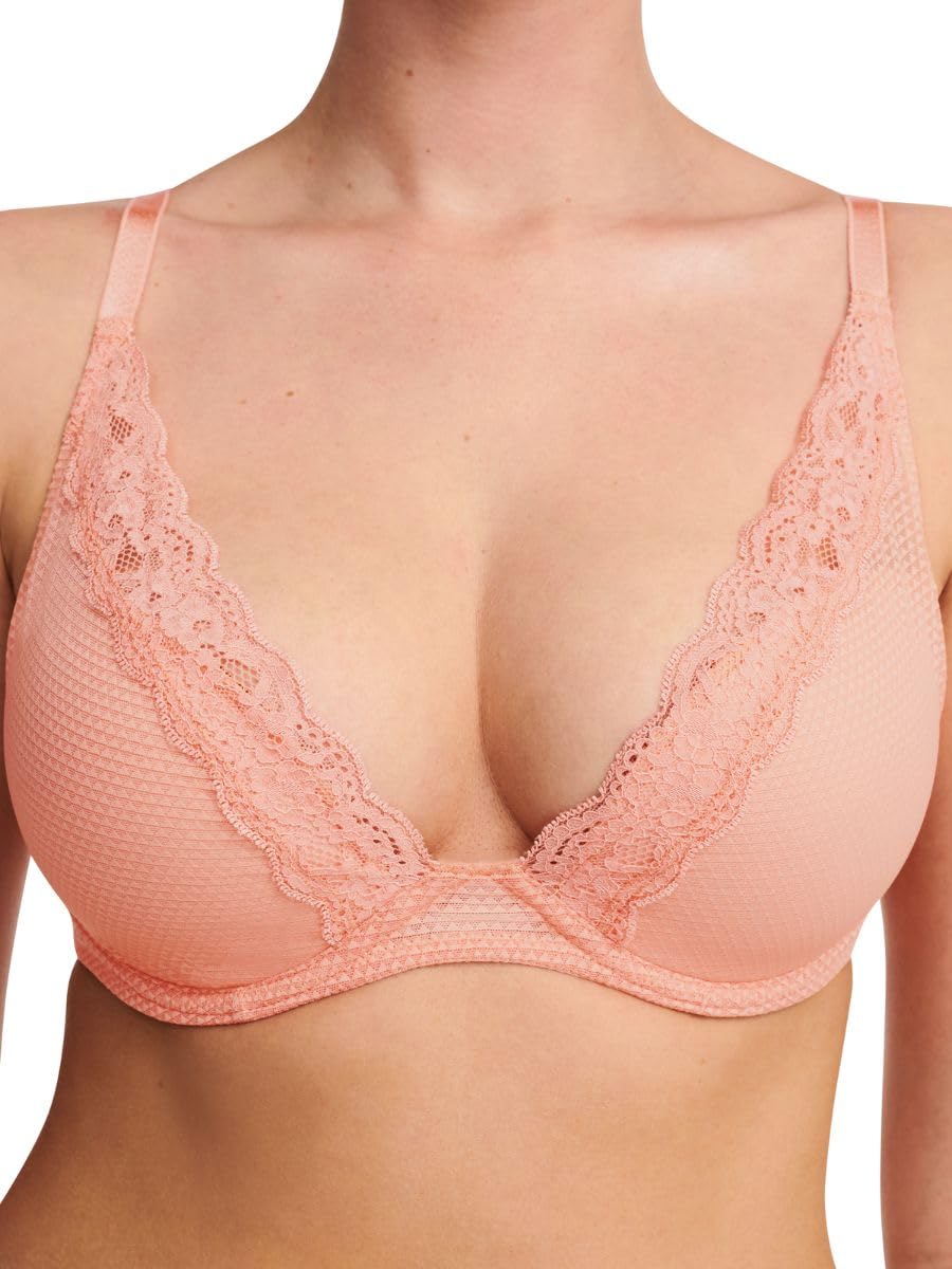 Passionataby Chantelle Brooklyn Bra Plunge T-Shirt Moulded Bras Lingerie Candlelight Peach, 36C