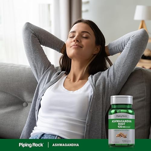 Miniatura 4 de Piping Rock Extracto de raíz de ashwagandha 120 cápsulas Suplemento de hierbas para hombres y mujeres Sin OMG, sin gluten