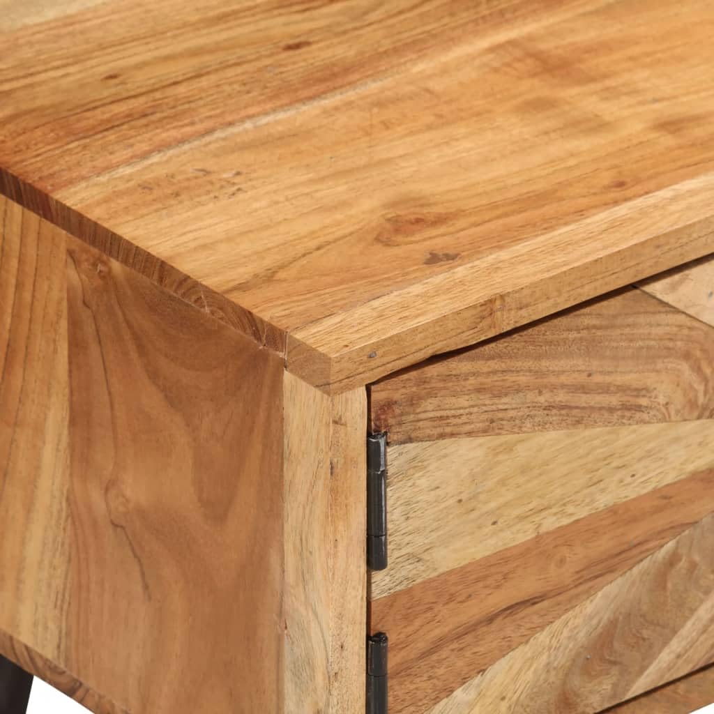 Generic 145x35x35 Cm Solid Acacia Wood TV Szafka, Odporna na pogodę, Trwałe, Unikalne Ziarna Drewna, Obszerne Miejsce do Przechowywania dla Odtwarzaczy DVD, Konsole do Gier, Urządzenia