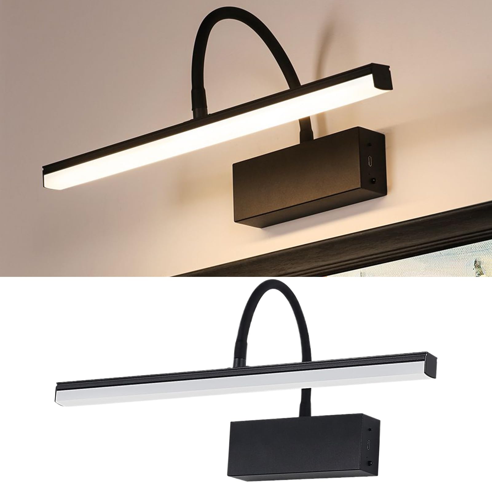 Lichter für - Wiederaufladbares Bildrahmenlicht mit Fernbedienung | Kabellose LED-Lampe mit 3 Farbmodi, Dimmfunktion und Timer zum Anzeigen von Gemälden, Illus