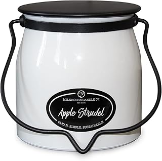 Milkhouse Candle Creamery Scented Soy Candle: Butter Jar Candle, Apple Strudel, 16-Ounce