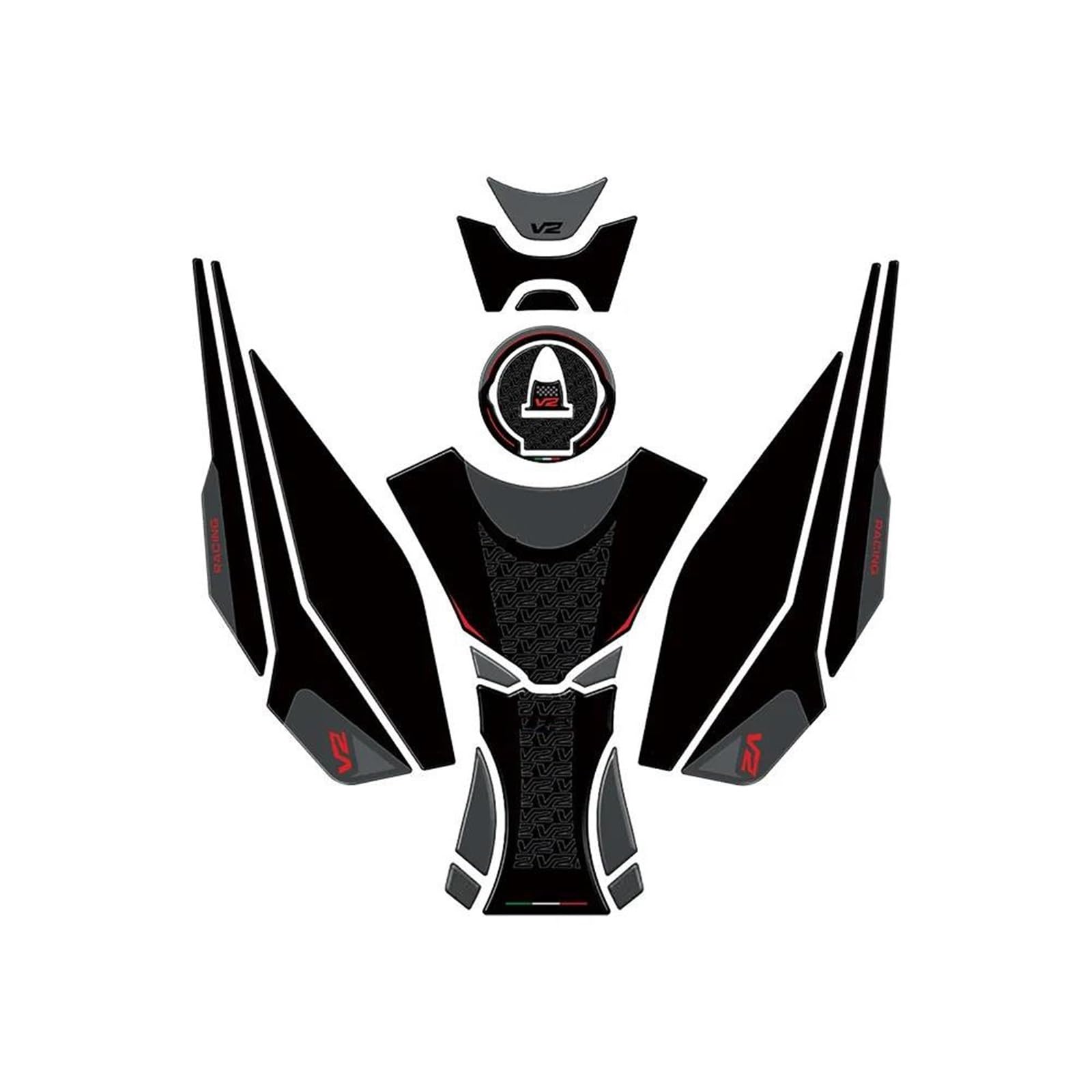 Motorcycle Accessories Fuel Tank Protection Sticker Kit for Panigale V2 for Streetfighter V2-V2S 2025 Fishbone Tank Pad(Color1)