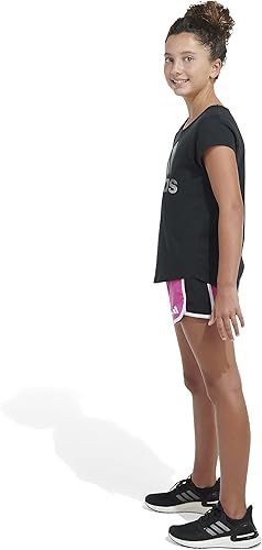 Miniatura 5 de adidas Pantalones cortos para correr de gimnasio con cintura elástica para niña