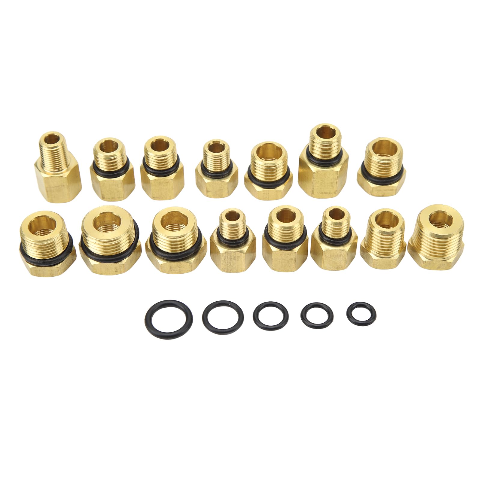 VOBOR Öldruckprüfgerät, Öldruckmessgerät-Set Mit 15 Adaptern, 0 Bis 150 PSI, Manometerskala, Flexibles Rohr-Druckprüfgerät, Universell Für Fahrzeuge
