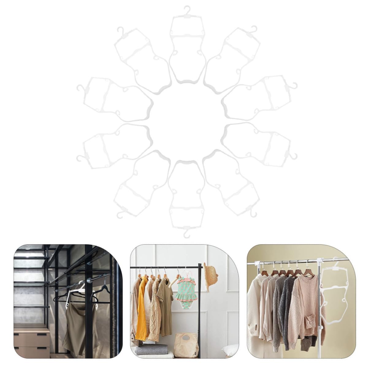 Perchas de Plástico de Color Claro para Niños y Bebés, 10 Piezas Resistentes y Portátiles para Ropa Infantil en Hogar y Celebración Verano