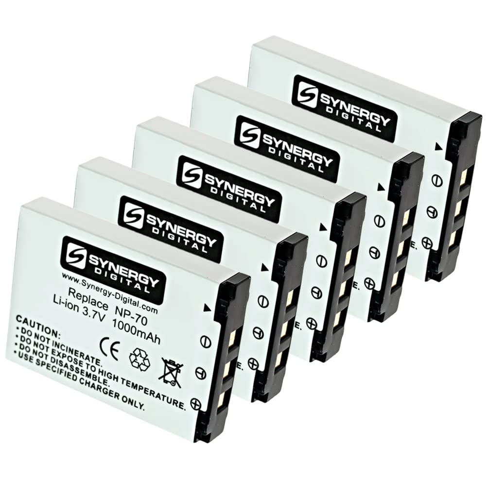 Synergy Digital Digital Camera Batteries, Compatible with Promaster PRO2125 Digital Camera Batteries (Li-ion, 3.7V, 1000 mah), Set of 5