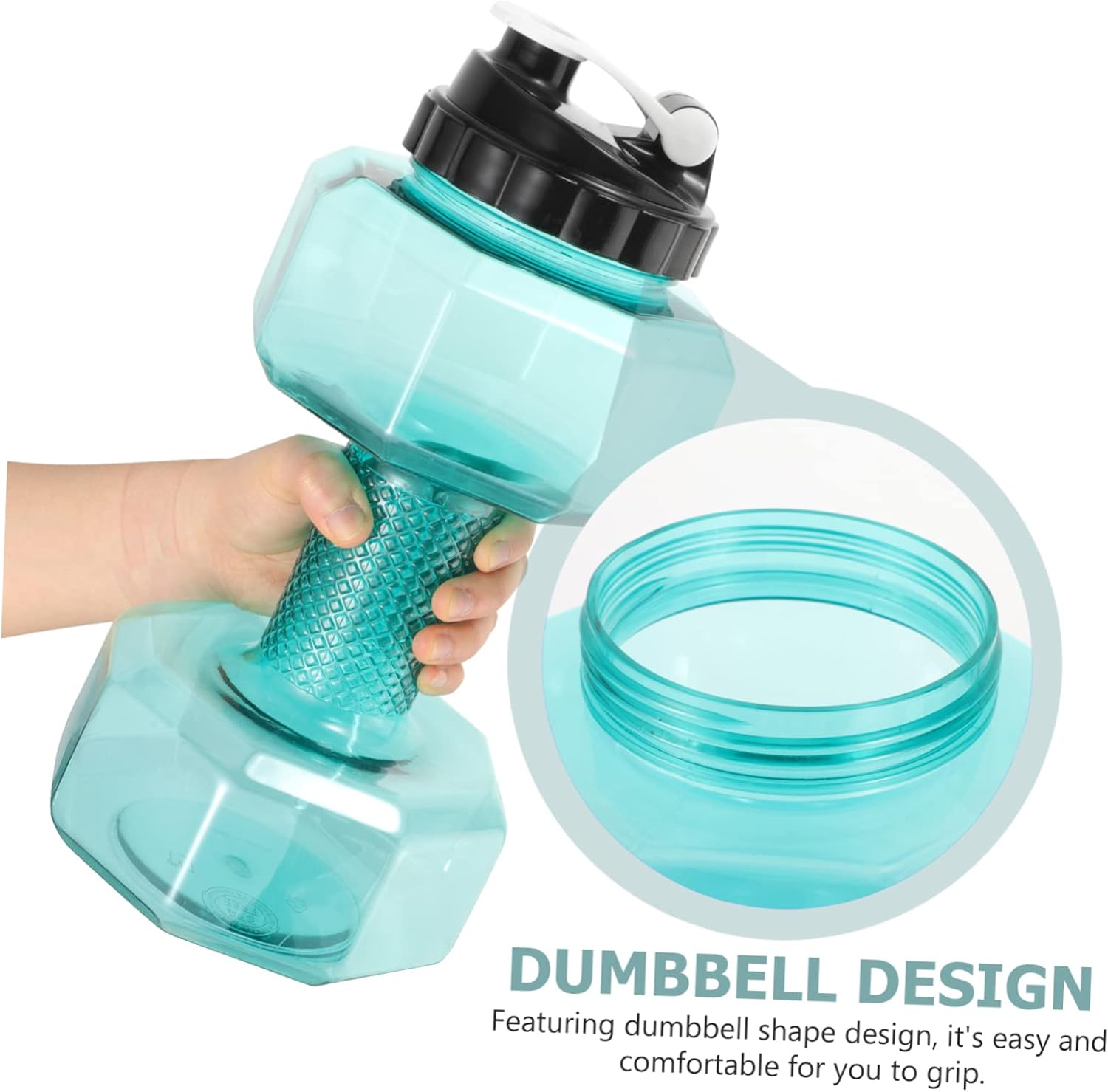 BESPORTBLE Dumbbell Shaped Water Bottle Novelty Fitness Kettle for Running Sports Outdoor Activities Capacity Sports Water Holder Unique Design for Hydration and Exercise image 3