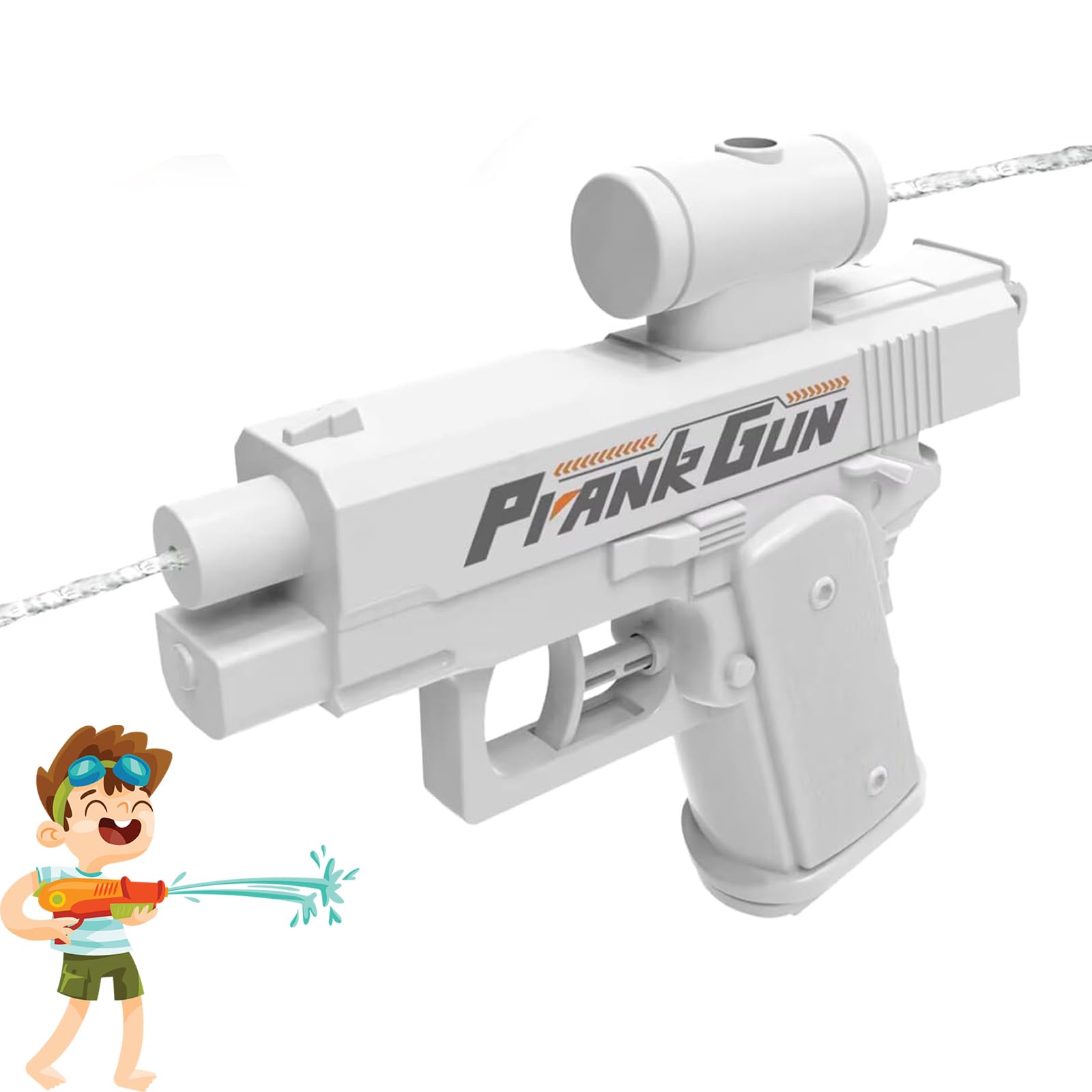 Prank Water Gun, Reverse Water Gun, Prank Two-Way Trick Squirt Guns, Can Spray From Front and Back, Funny Waters Guns Toy Pranks Toy for Summer Fun (White)