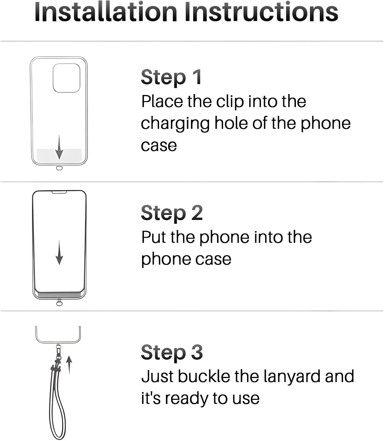 3 in 1 Lanyard for Iphone, Crossbody Strap with Phone Tabs, Adjustable Anti Theft for All Phones - Image 7