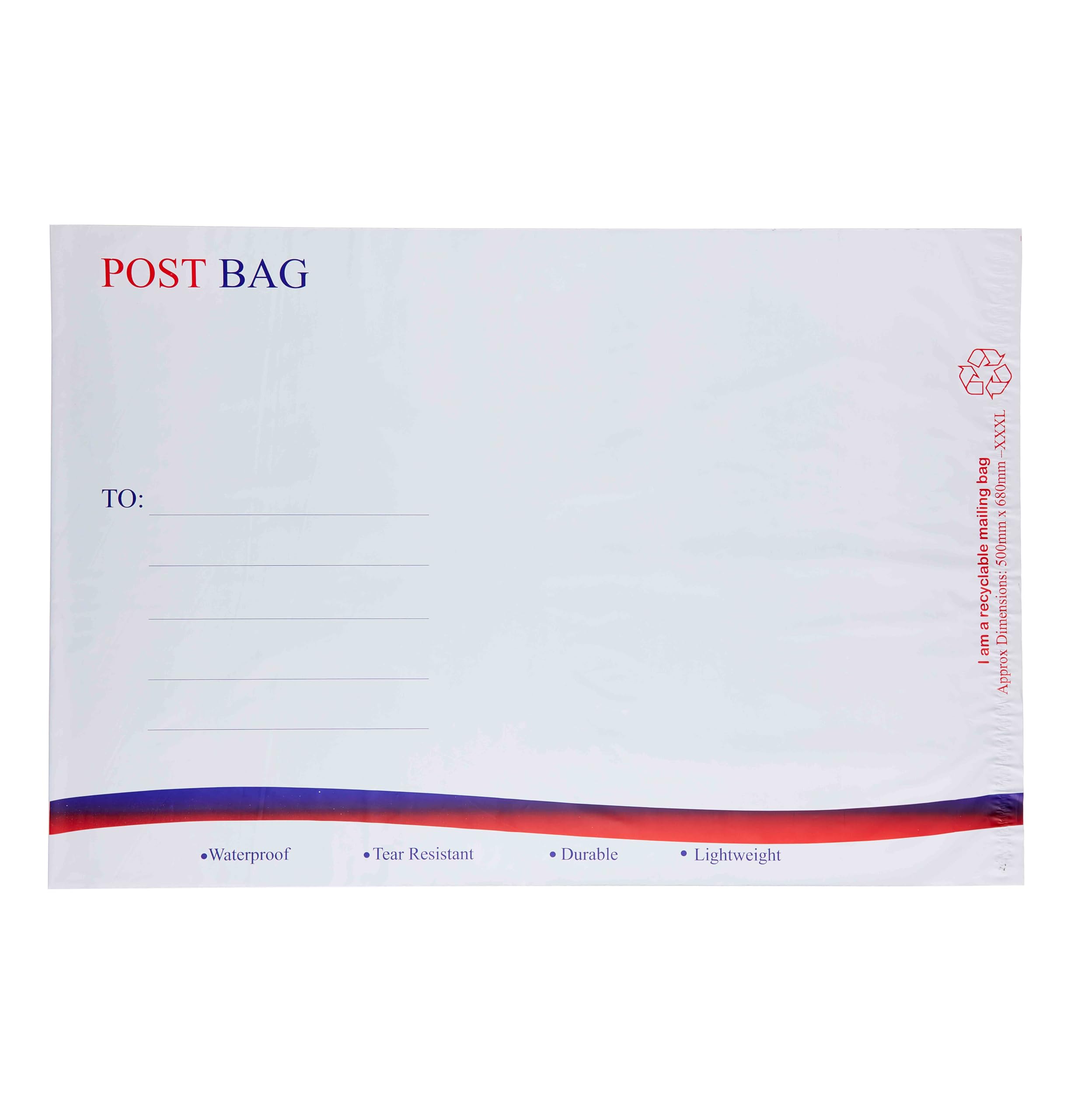 Polythene Postal Mailing Bags Pack of 50 - High Duty Peal 'n' Seal Post Mail Bags (450mm X 580mm) (500mm X 680mm)