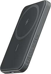 Anker 621 Magnetic Portable Charger (MagGo), 5,000mAh Wireless Power Bank with USB-C Cable, Magsafe-Compatible Battery Pack for iPhone 17/16/15/14/13/12 Series (Black)