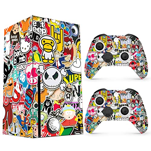 Hk Studio Sticker Bomb Decal Skin To Cover X-Box Series X With No Bubble, Waterproof, Full Protection - Including 2 Controller Skins And Console Skin #TOP27