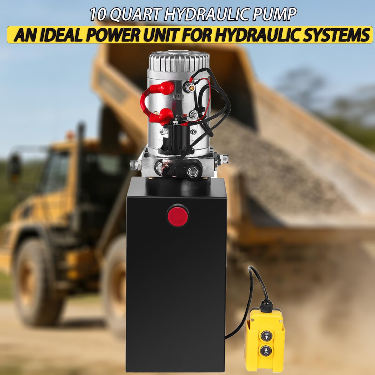 10-litrowa pompa hydrauliczna do przyczep wywrotek, dwustronnego/jednostronnego działania, 12 V DC, do przyczep wywrotek i podnoszenia samochodów