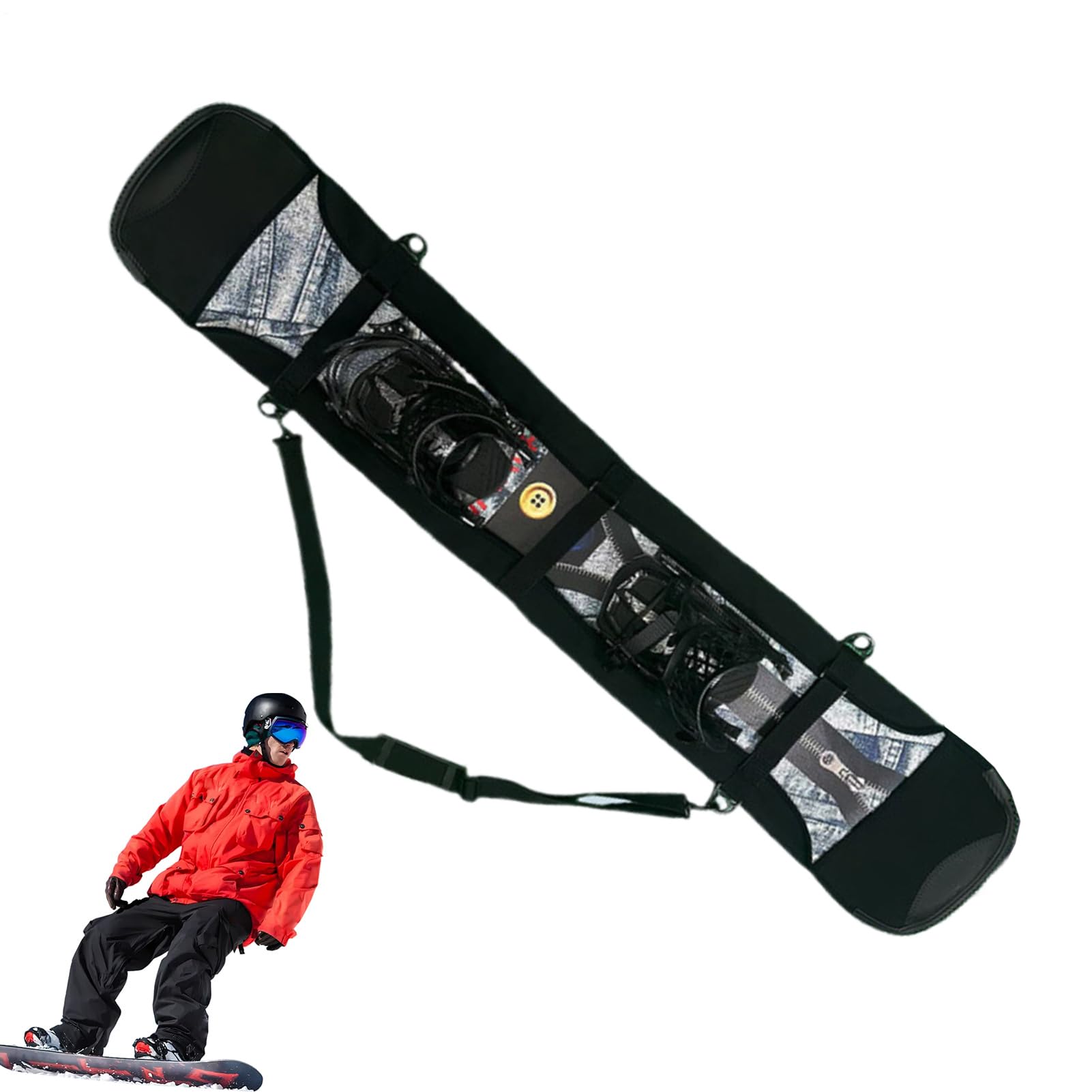 Custodia da sci – Custodia a rinforzo per snowboard,Borsa protettiva per attrezzature sportive portatile per adulti, uomini, donne, adolescenti, atleti, competizione, vacanze, viaggi invernali