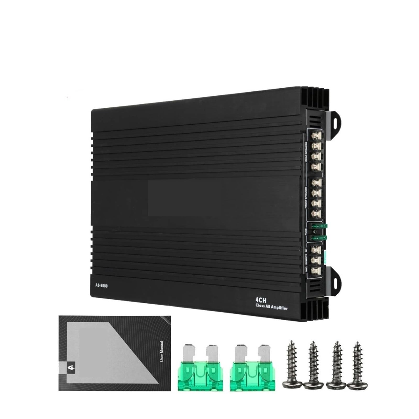 Amazon.co.jp: パワーアンプ 4チャンネル 12V AS-8080 カーアンプ 4CH