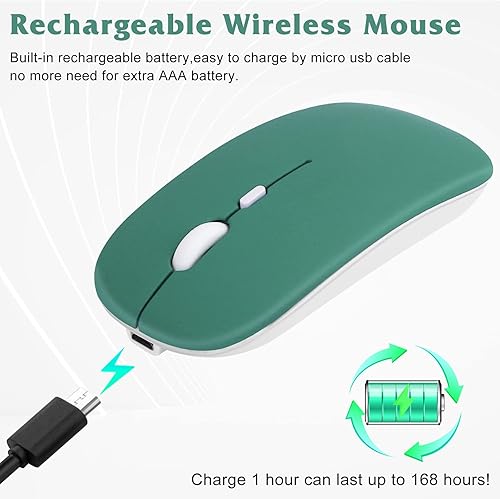 Miniatura 9 de Mouse recargable Bluetooth para HP EliteBook 820 G3 portátil Bluetooth mouse inalámbrico diseñado para laptopPCMaciPad procomputadoratabletAndroid