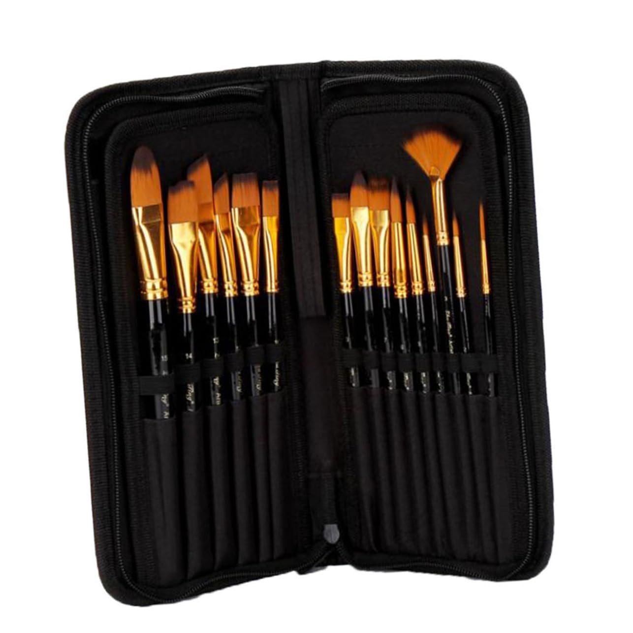 LALAFINA Serie 15 Pennelli a Punta Fine Pennello Per in Nylon Vestito Nero Pennello Dell'artista Penne Nere Per Disegnare Abito Spazzolini Pittura Colori Acrilici La Faccia