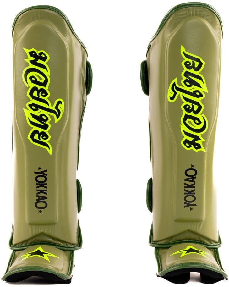 YOKKAO Muay Thai Designer Shin Guards: Superior Protection and Support for Muay Thai, Kickboxing, and MMA - Premium Quality and Stylish Design for All Skill Levels