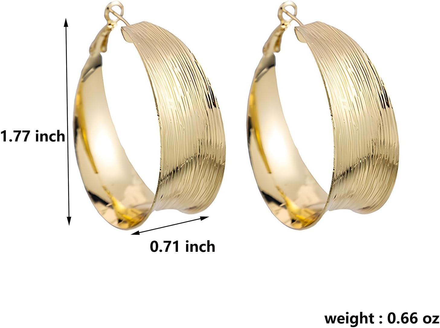 Chunky Hoop Earrings for Women 14k Gold Big Hoop Earrings Chunky Statement Hoop Earrings - Image 7