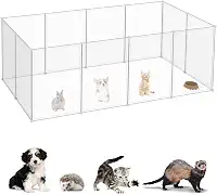 Cercadinho Cachorro,147 * 74 * 47cm Casinha para Cães e Gatos,Estendido Ajustável Cercadinhos para Animais,Resistente,Leve Fácil de Limpar,Adequado para uso Interno,Como Gatos,Cães,Hamsters,etc.