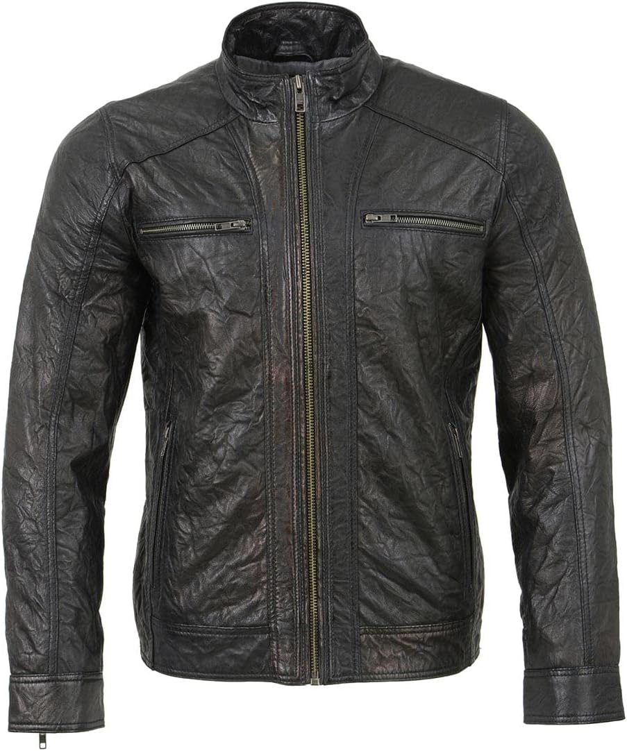 Milwaukee Leather SFM1861 Men's Two-Tone Leather Jacket with Front Zipper Closure - Image 7