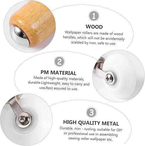 Miniatura 3 de DOITOOL Rueda de presión Herramientas de madera Coche de madera Decoración del hogar Revestimientos de pared Rodillo de acolchado Herramientas Papel