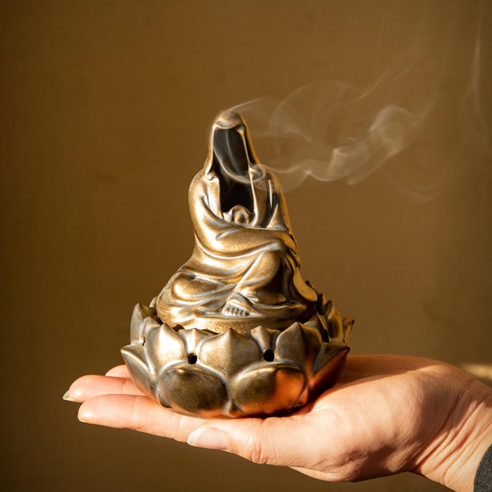 Bruciaincensi in ceramica con senza volto e finitura