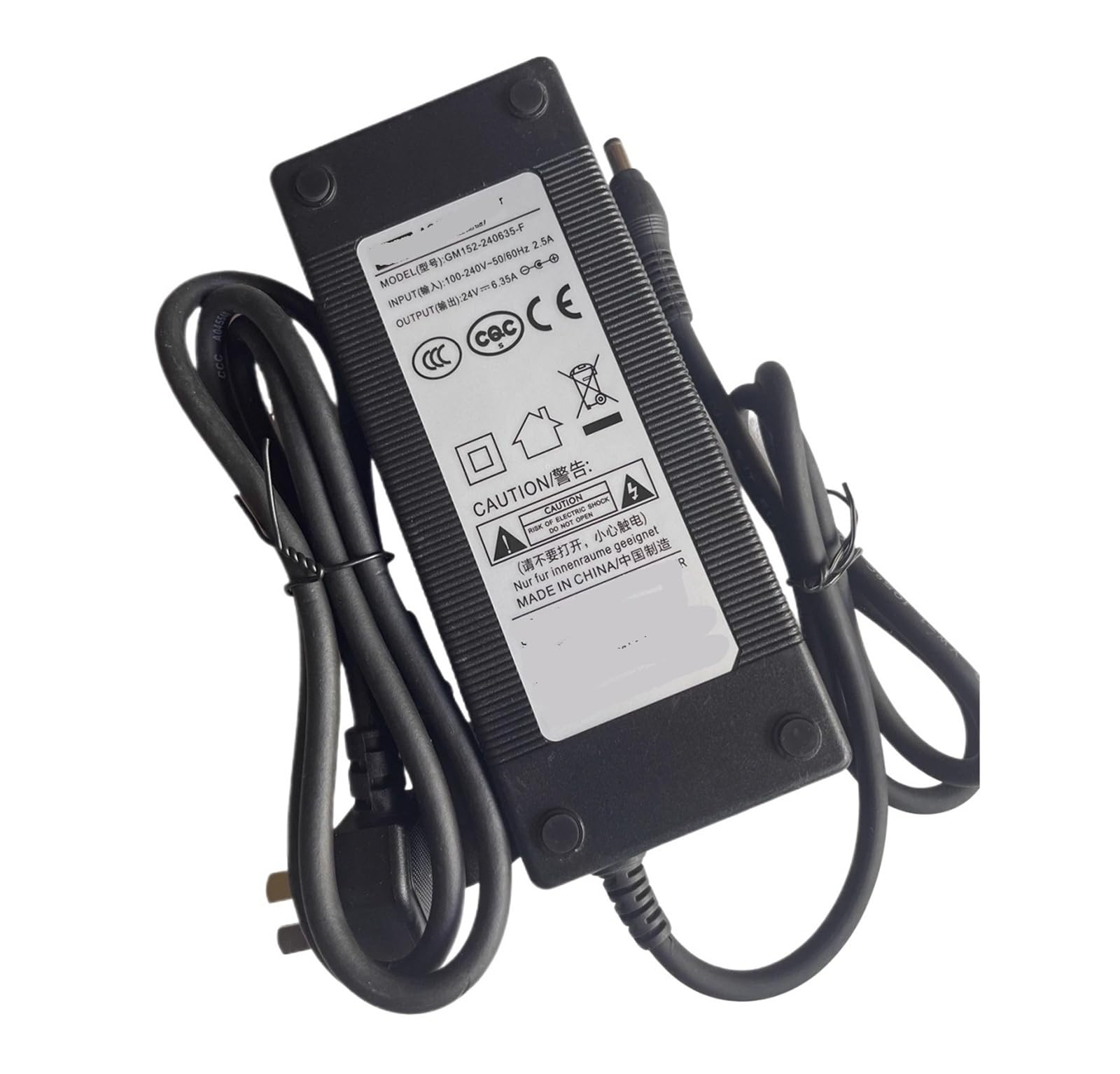 Adaptador 24V 6.35A conector 5.5x2.5mm transformador corriente CA CC cargador US Plug 24 voltios 3