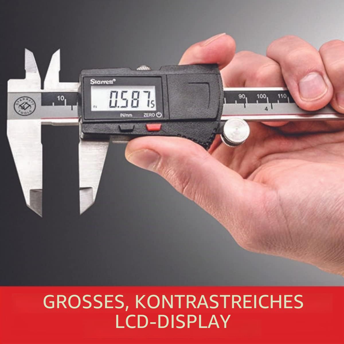 Starrett 798A-6/150 Digitaler Messschieber, Edelstahl, batteriebetrieben, Zoll/metrisch, 0-6" Bereich, +/-0,001" Genauigkeit, 0,0005" Auflösung, erfüllt DIN 862 Spezifikationen