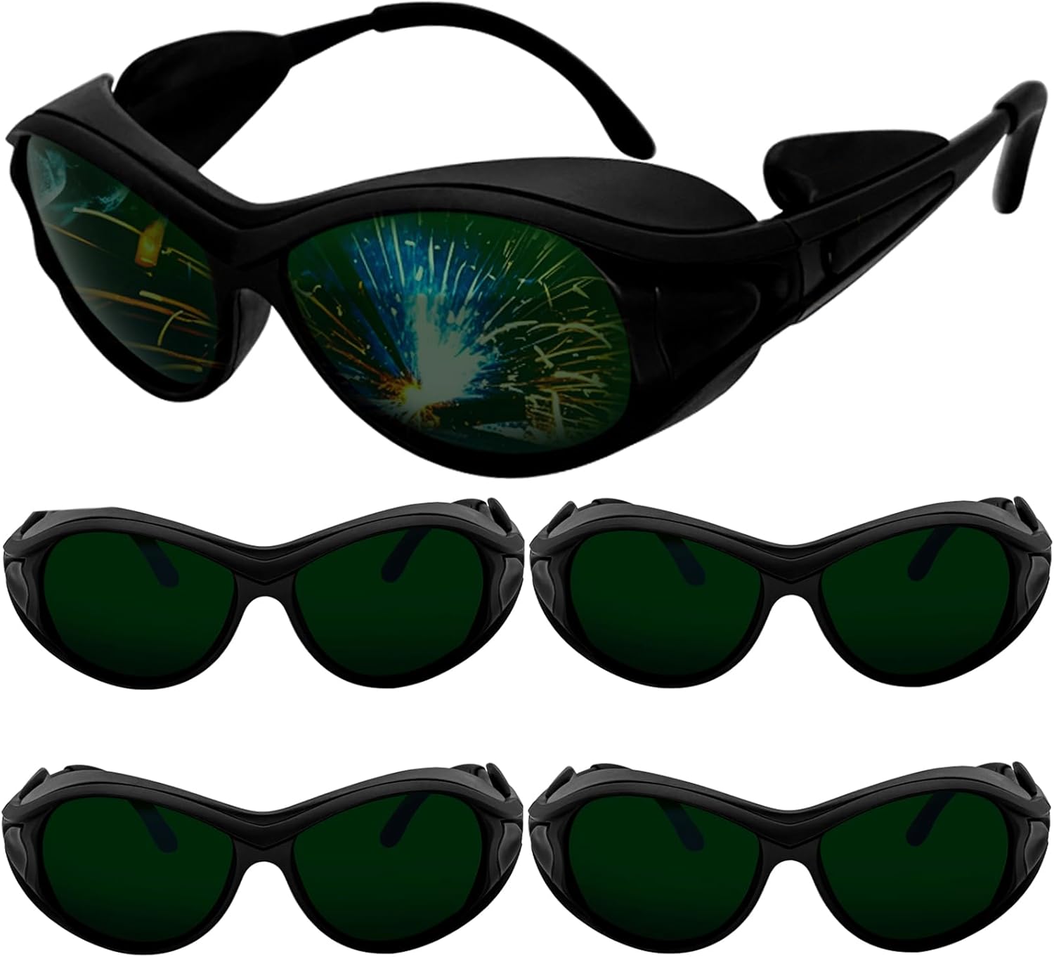 Wrap Around Side Shields & TR90 Frame Laser Safety Glasses, ANSI Z87.1 for Welding/Red Light Therapy