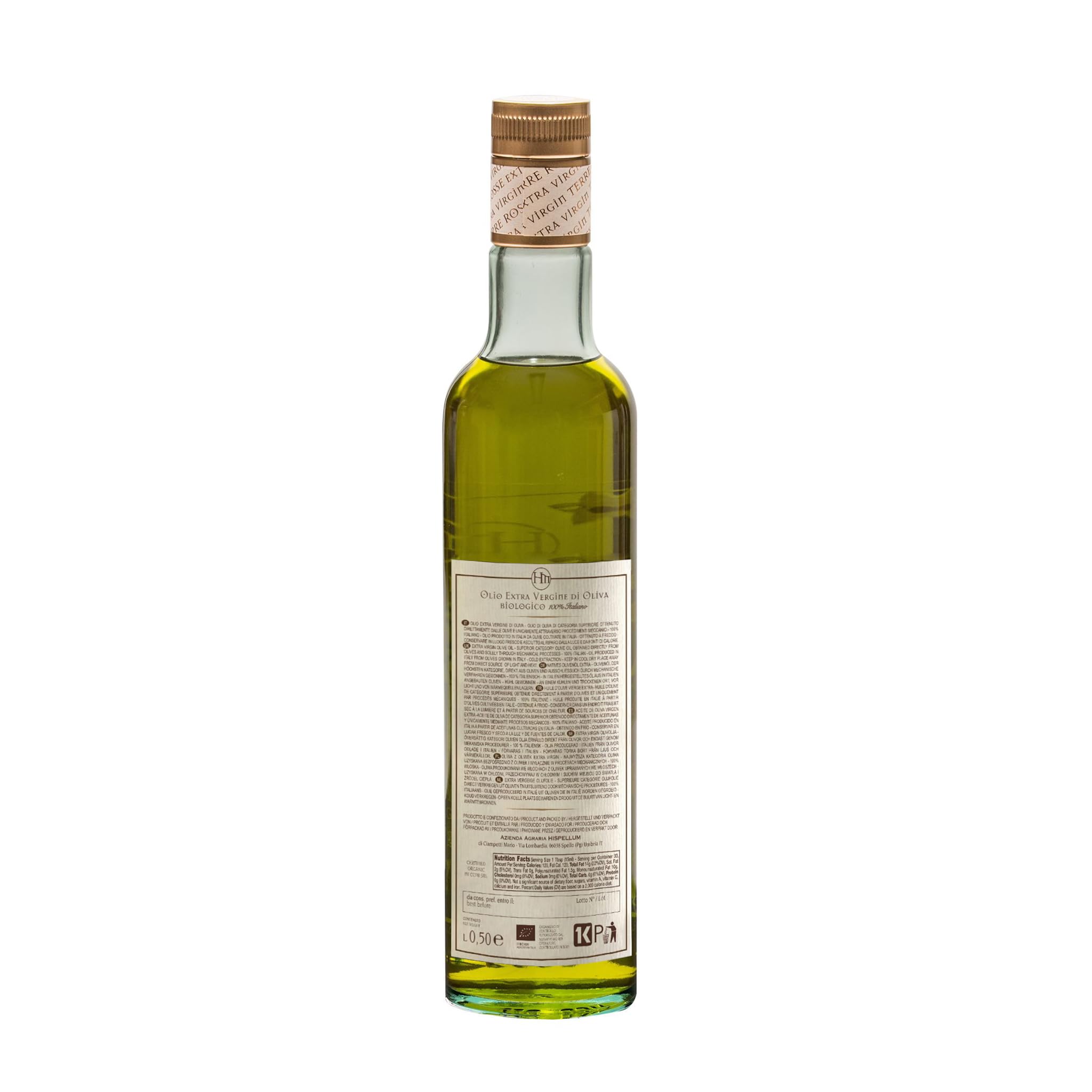 Terre Rosse - Włoska Organiczna Oliwa z Oliwek Extra Virgin Tłoczona na Zimno - Monokulturowa Moraiolo - Certyfikaty Kosher/P - Limitowana edycja Olive Harvest 2025 - Opakowanie 12 Butelki 500 ml
