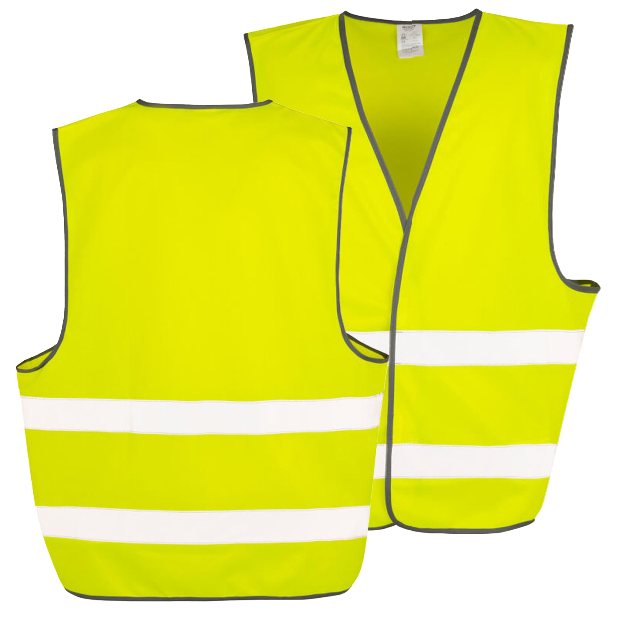 Printbox Merch Custom Safety Vest, High Visibility Vest for Men, Construction Reflective Hi Vis Workwear (Safety Yellow - Plain, XXL/3XL)