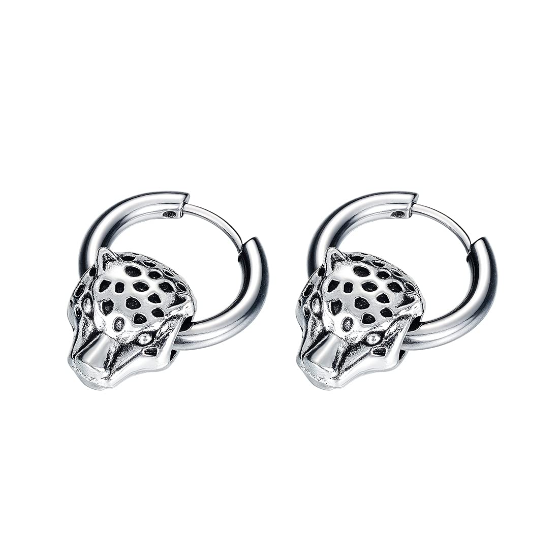 Yellow Chimes Elegant Latest Fashion Stainless Steel Leopard Head Design Silver Hoops Earrings for Men and Women, Medium (YCFJER-421HEAD-SL) (B094XQWSH3) Amazon Price History, Amazon Price Tracker