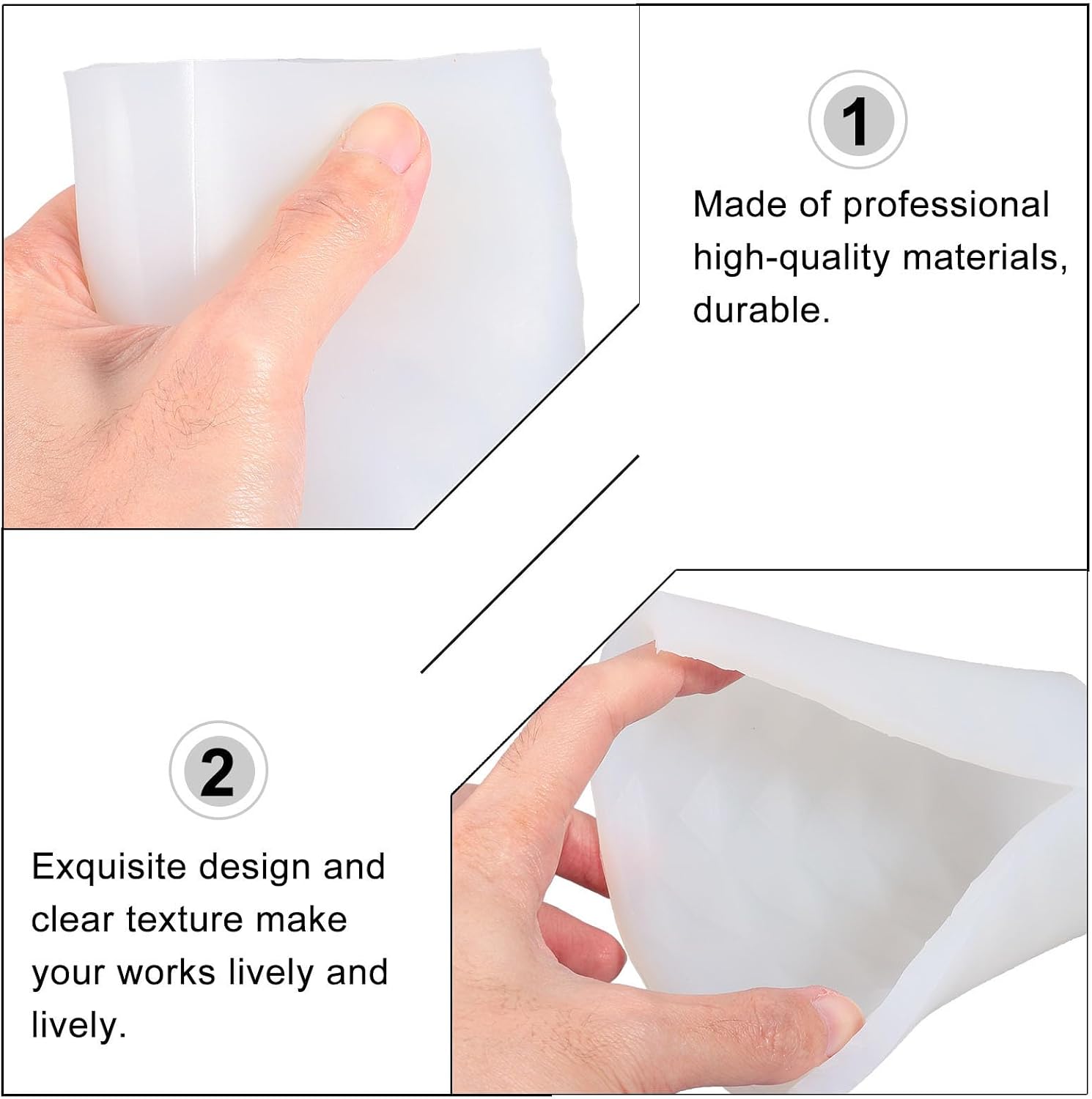 Silicone Cylinder Candle Mold for Children, Reusable White Shape