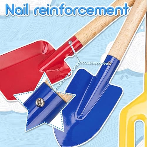 Miniatura 7 de Juguetes de playa para niños, 6 piezas de 8 pulgadas, herramientas de jardinería para niños, juego de juguetes de arena, herramientas de jardín