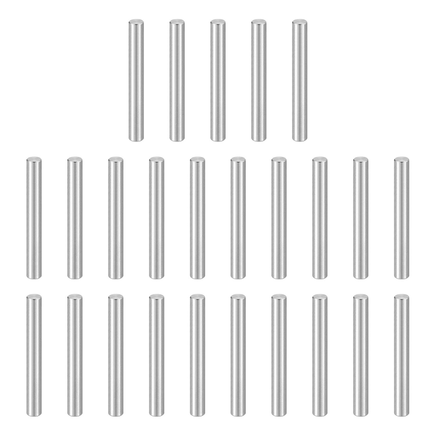 HARFINGTON 25pcs Dowel Pins, M8 x 70mm 304 Stainless Steel Cylindrical Shelf Support Peg Pin Rod Fasten Elements for Metal Devices Wood Furniture DIY Installation, Silver