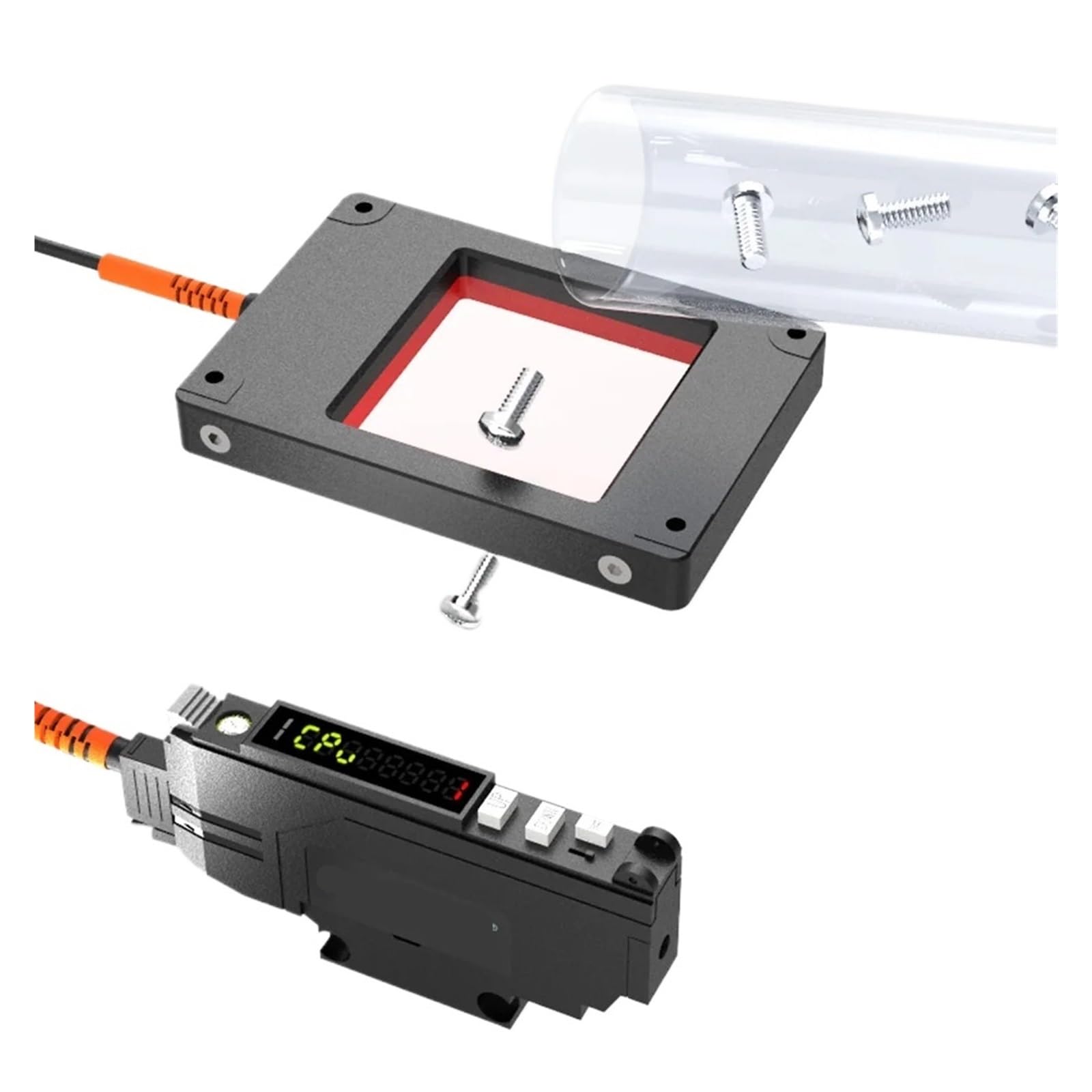 CXFCIHFT 1pcs Fiber Optical Sensor 12-24V DC 120 * 120mm Optic Photoelectric Switch(120MM PNP Amplifier)