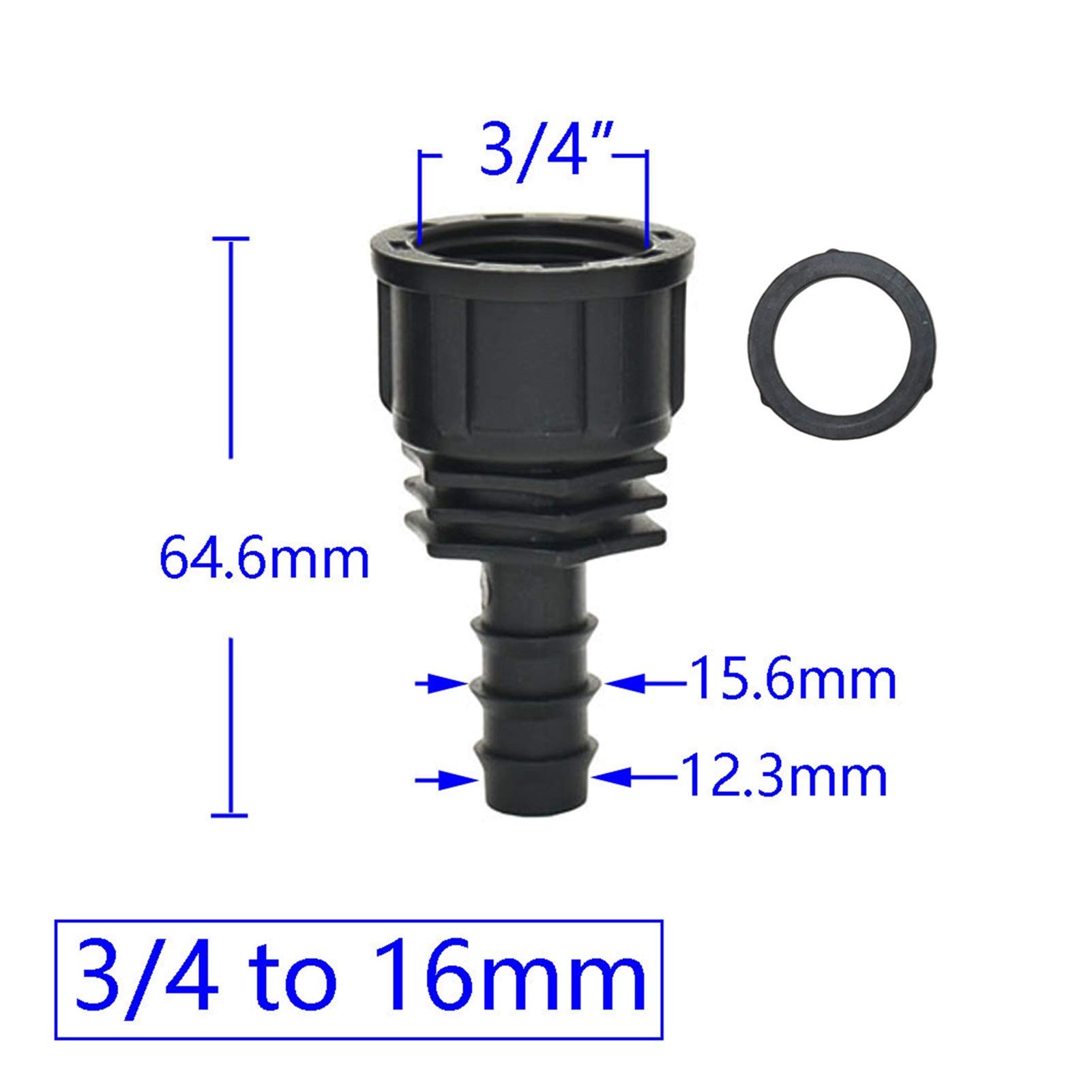 Adaptador de conector de manguera Paquete de 50 mangueras de jardín 1/2 3/4 1 pulgada a 1/2 3/4 accesorios de púas roscados 16 mm 20 mm 25 mm Junta de manguera de plástico (Color : Purple)