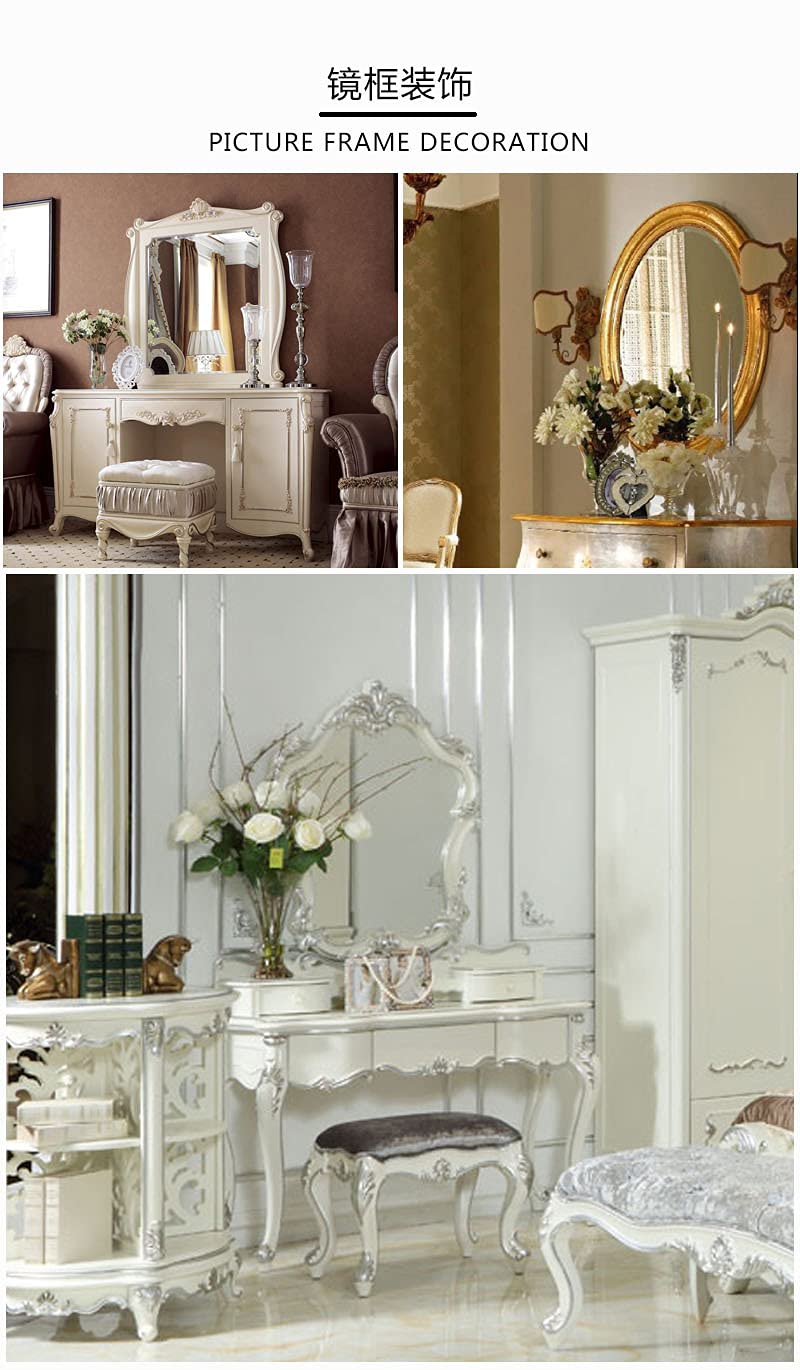 Decoración para el hogar Molduras de corona, 1 metro de moldura impermeable para borde de pared, borde del gabinete, borde de techos, encimeras (blanco)